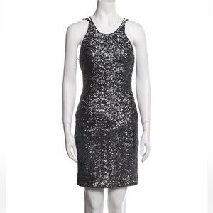 NWT NICOLE MILLER SEQUINED SCOOP NECK MINI DRESS